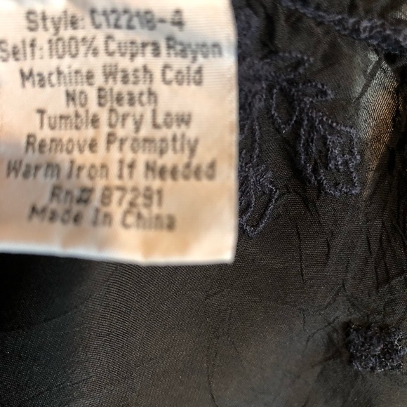 Johnny Was Black Lace Boho Top - Picture 7 of 8